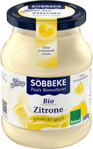 Zitronenjoghurt 75% BIO 500 g (Glas) - SOBBEKE
