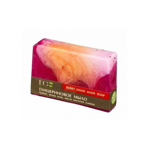 Handgefertigte Glycerinseife von EO LABORATORIE, 130 g, mit pflegender und feuchtigkeitsspendender Wirkung, auf weißem Hintergrund