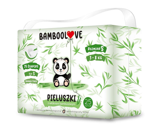 Bambusfaserwindeln Größe S 3 - 8 kg (25 Stück) - BAMBOOLOVE