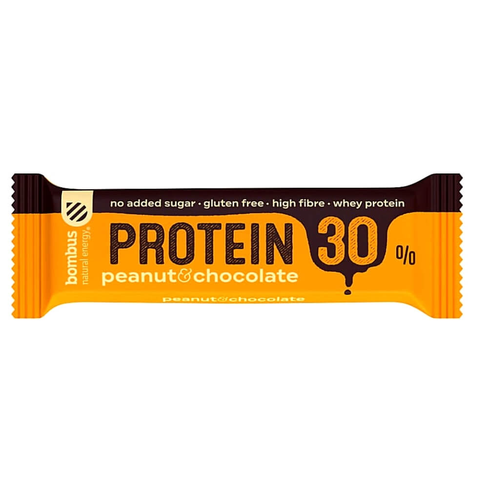 Proteinriegel 30% Erdnuss - Schokolade glutenfrei 50 g BOMBUS