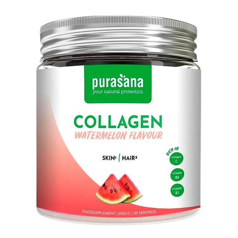 Kollagenpulver mit Wassermelonengeschmack für Haut und Haar glutenfrei 250 g - PURASANA