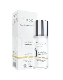 YAPPCO Feuchtigkeitsspendende Anti-Aging-Gesichtscreme Nachtcreme 50 ml, öko, cremige Textur auf einem weißen Hintergrund