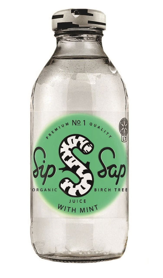 Glutenfreier Bio-Birkenminzsaft von SIPSAP in 330 ml Flasche, frischer Minzsaft mit natürlichen Zutaten.
