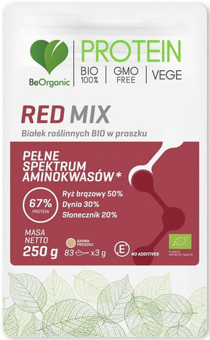 Red Mix pflanzliches Proteinpulver BIO 250 g - BE ORGANIC