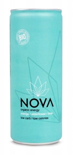 Bio Energy-Drink Orange-Schwarzer Holunder-Limette von NOVA, 250 ml, kalorienarm und erfrischend in der Flasche.