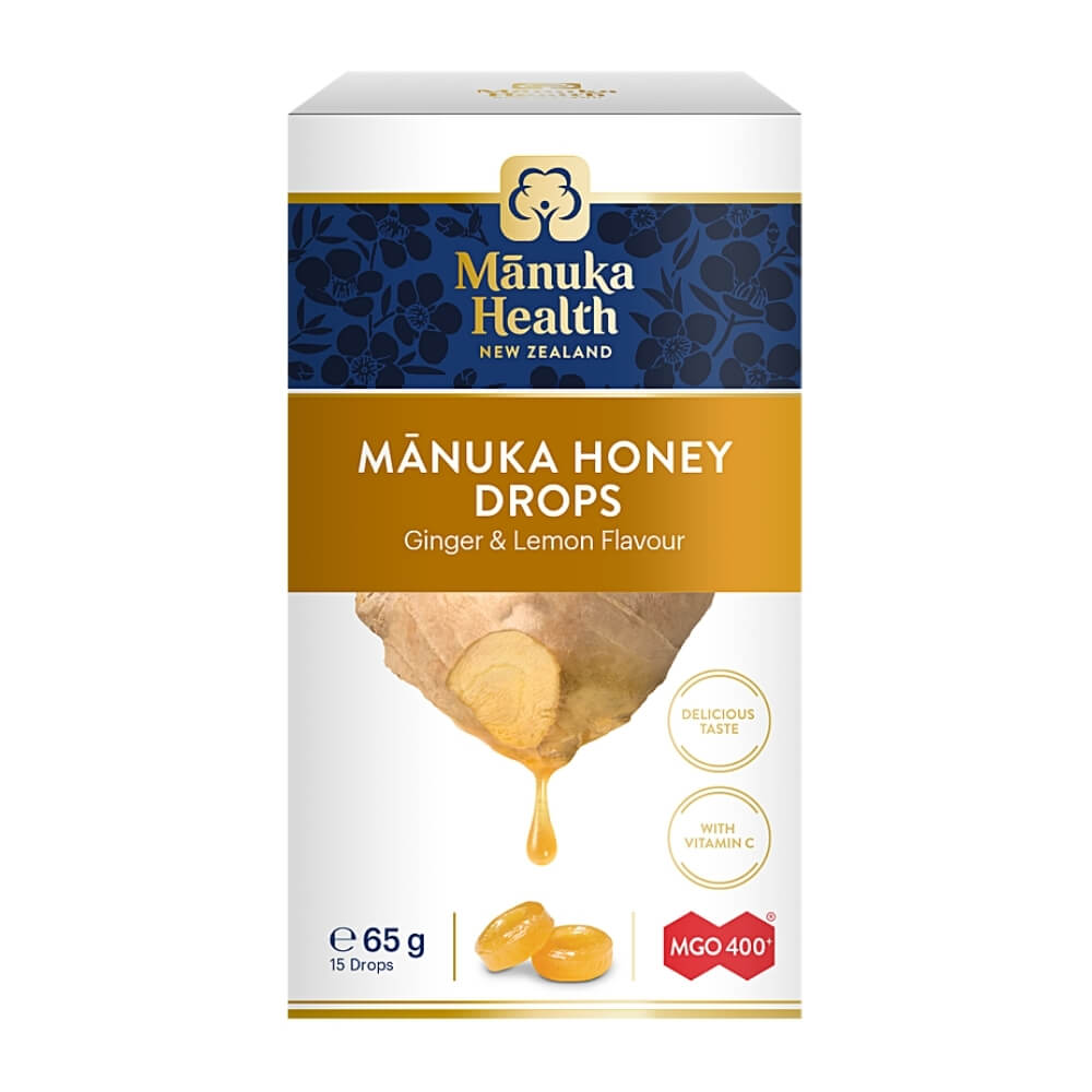 Manuka-Honigbonbons MGO 400+ und Vitamin C mit Ingwer- und Zitronengeschmack Manuka-Honigbonbons 65g 15 MANUKA HEALTH NEW ZELAND Bonbons
