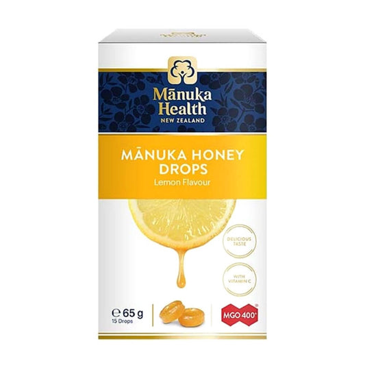 Manuka Honig Bonbons MGO 400+ und Vitamin C in Tropfenform, 65g, von MANUKA HEALTH NEW ZEALAND, natürliche Süßigkeiten