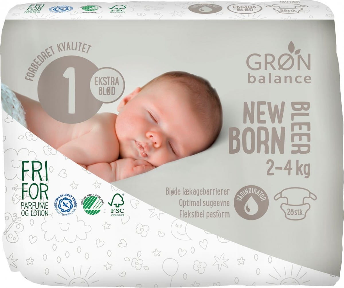 Neugeborenenwindeln 2 - 4 kg (28 Stück) - GRON BALANCE
