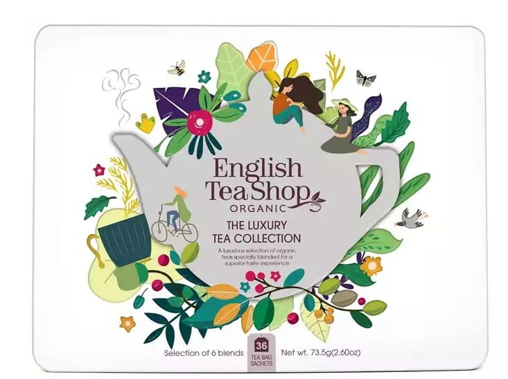 Luxus-Teekollektion Teeservice in einer dekorativen weißen Dose (36x2) BIO 735 g ENGLISH TEA SHOP