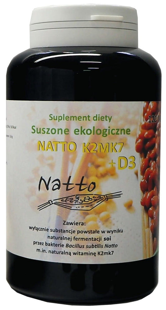 Getrocknete fermentierte Sojabohnen mit Vitamin D3 in 120 Tabletten, NATTO, nährstoffreiche Nahrungsergänzung.