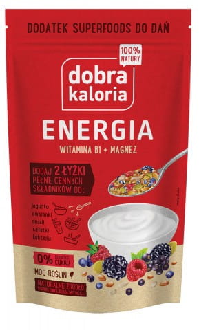 Mischung aus Superfoods Energie ohne Zucker von DOBRA KALORIA, 200 g, gesunde Nahrungsmittelauswahl in einer Verpackung