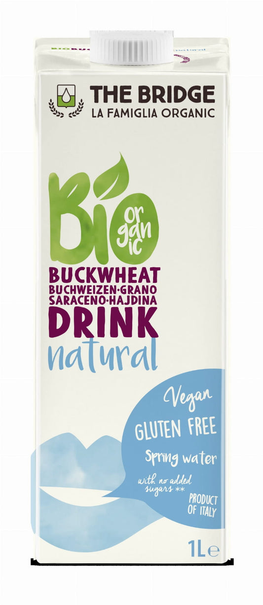 Buchweizengetränk mit Reis von THE BRIDGE, glutenfrei, 1000ml Flasche, naturbelassenes Getränk, vegan und laktosefrei