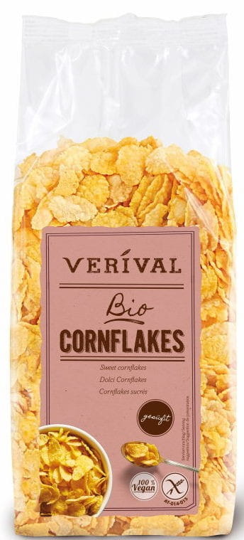 Glutenfreie, gesüßte Cornflakes von VERIVAL, 250g, EKO-VERIVAL, knusprige Frühstücks-Cornflakes ohne Gluten