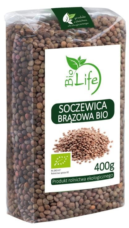 Braune Linsen von BIO LIFE, 400g, im Beutel, frische Bio-Qualität, geeignet für gesunde vegetarische Gerichte
