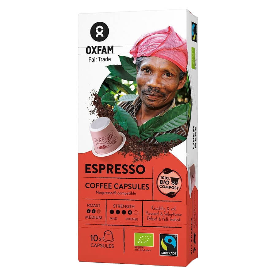 Arabica / Robusta Espresso fair gehandelt BIO 10 Nespresso-Kapseln - OXFAM