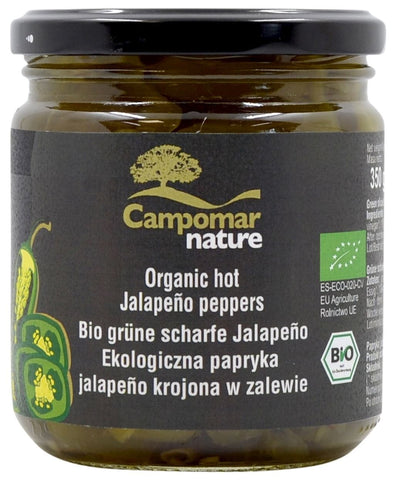Grüne Jalapenopfeffer, geschnitten in Salzlake BIO 350 g (130 g) - CAMPOMAR NATURE
