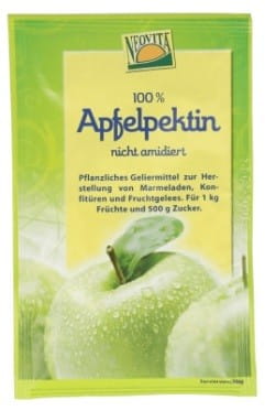 Apfelpektin von NEOVITA, 15 g Packung, Nahaufnahme der Verpackung und Produktbeschreibung.