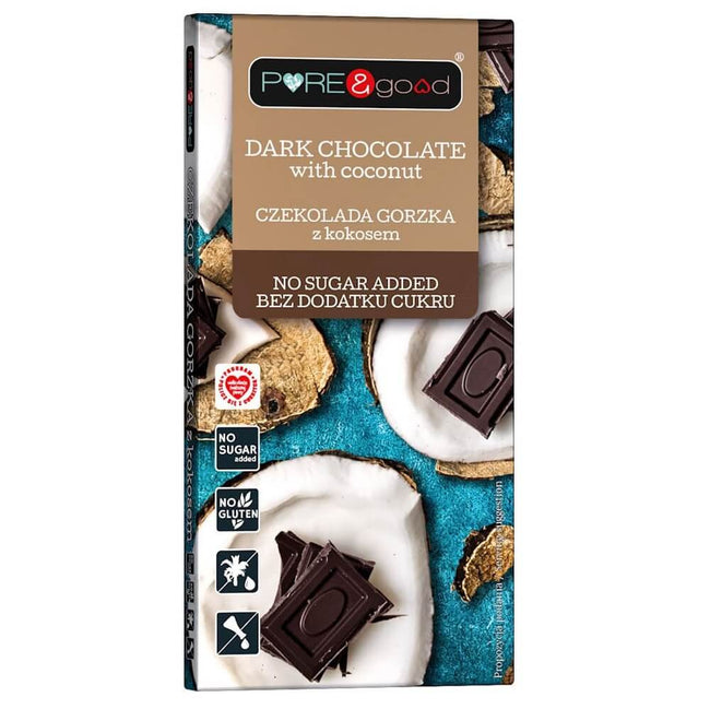 Bitterschokolade mit Kokosnuss ohne Zuckerzusatz 75 g PURE & GOOD Hover Image