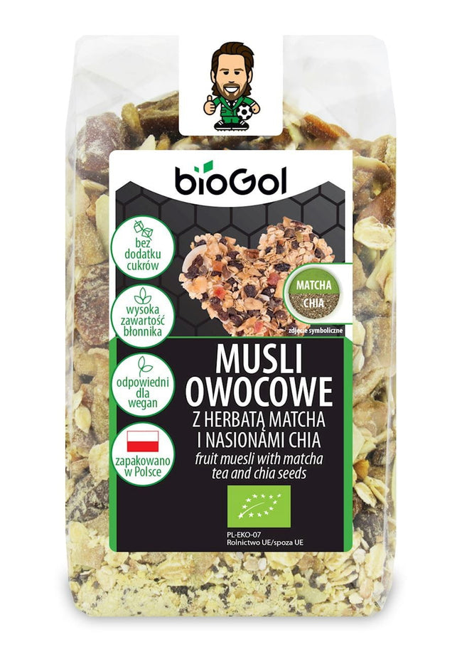 Früchtemüsli mit Matcha-Tee und Chiasamen BIO 300 g - BIOGOL Hover Image