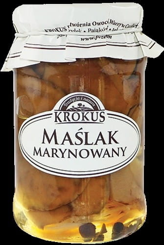 Marinierte Buttermilch in 360g von KROKUS, cremig und aromatisch, in einer transparenten Flasche.