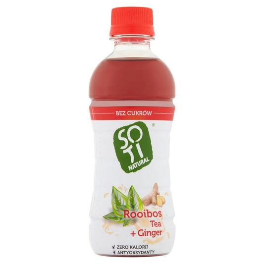 Bio Cold Brew Rooibos-Aufguss mit Ingwer in 340 ml Flasche, SOTI, erfrischendes koffeinfreies Getränk mit Ingwergeschmack