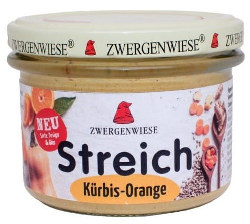 Glas mit Bio Gemüsepaste mit Kürbis und Sonnenblume, glutenfrei, 180 g, von ZWERGENWIESE.