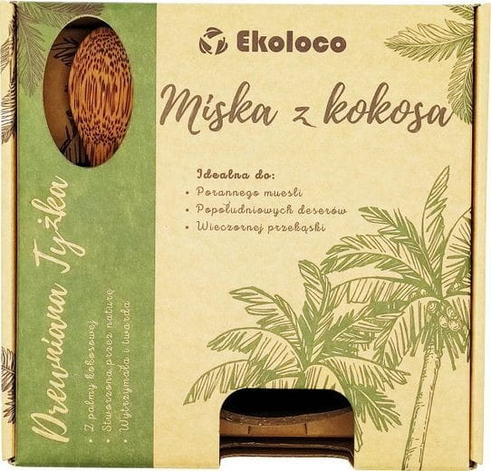 Schale aus Kokosnussschale + Löffel aus Kokosnussholz - EKOLOCO