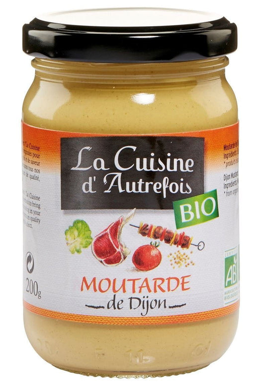 Bio Dijon-Senf von LA CUISINE D'AUTREFOIS, 200 g, cremiger Senf mit würzigem Geschmack in Glasverpackung.