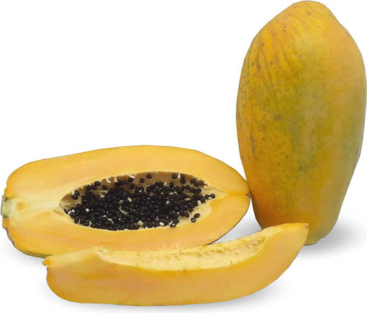 Frische, reife Bio-Papaya von BIO PLANET, ca. 0,50 kg, mit grüner Schale und saftigem Fruchtfleisch.