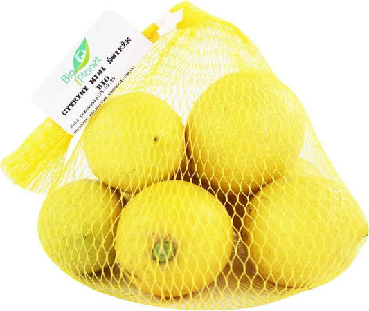 Bio Mini-Zitronen von BIO PLANET, frische gelbe Zitrusfrüchte, ca. 0,50 kg, ideal für Getränke und Desserts.