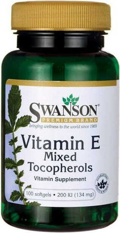 Vitamin E 400 und eine Mischung aus Tocopherolen, Vitamin E gemischte Tocopherole 100 Kapseln SWANSON