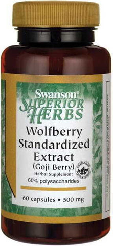 Goji-Beere-Wolfsbeer-Extrakt standardisierter Goji-Beeren-Extrakt 500 mg 60 Kapseln SWANSON