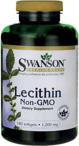 GMO-freies Sojalecithin Lecithin non GMO 1200 mg 180 Kapseln SWANSON