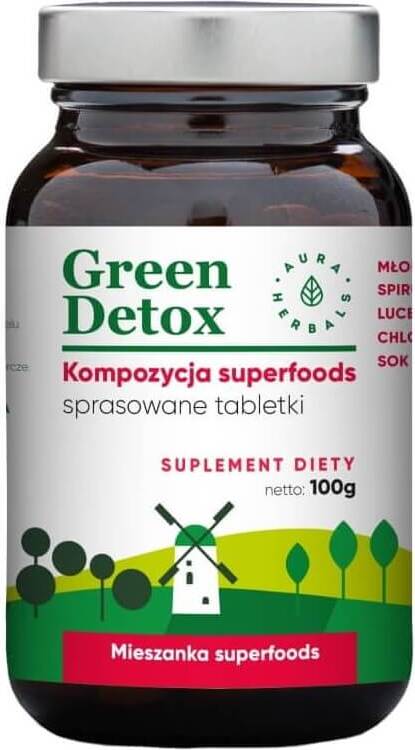 Grüne Entgiftung Tabletten von AURA HERBALS, 75 Stück, 100 g, natürliche Kräuter für Detox und Gesundheit