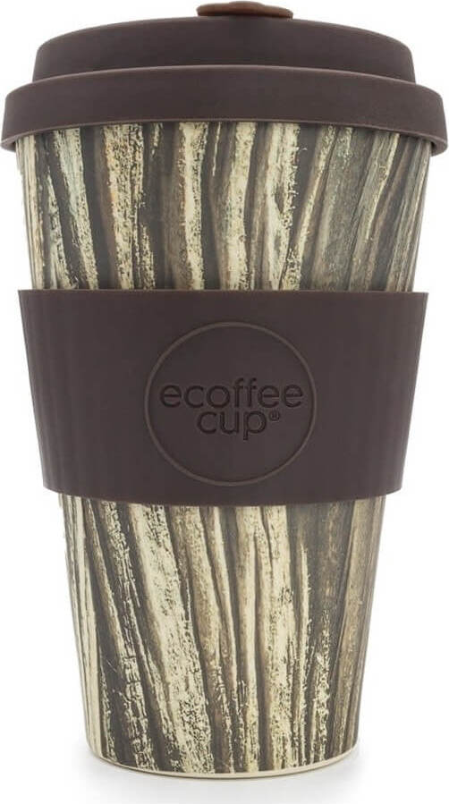 Bambusfaserbecher von ECOFFEE CUP, 400 ml, nachhaltiger Kaffee- und Trinkbecher mit Naturdesign