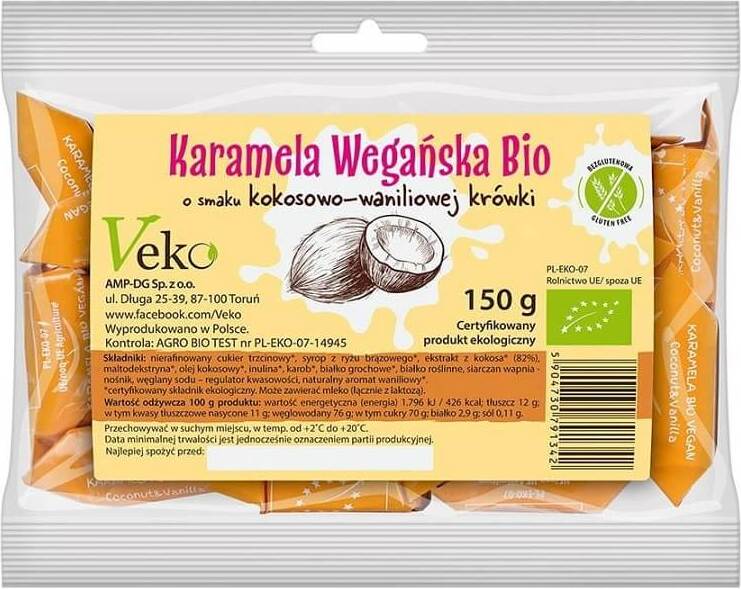 Veganes Karamell mit Kokosnuss-Vanille-Geschmack BIO 150 g - EKOFLORKA