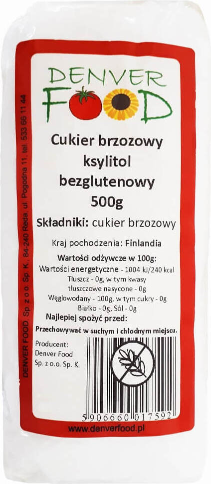 Birkenzucker Xylit finnisch glutenfrei 500g DENVER FOOD Hover Image