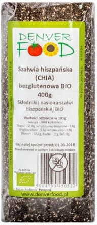 Glutenfreier spanischer Bio-Salbei von Denver Food, 400g, frische grüne Salbeiblätter in einer Packung.