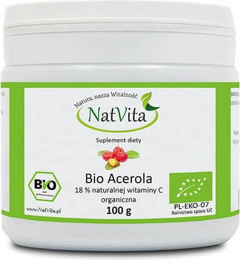 BIO Acerola 18% Vitamin C aus Acerolakirschen 100g NATVITA