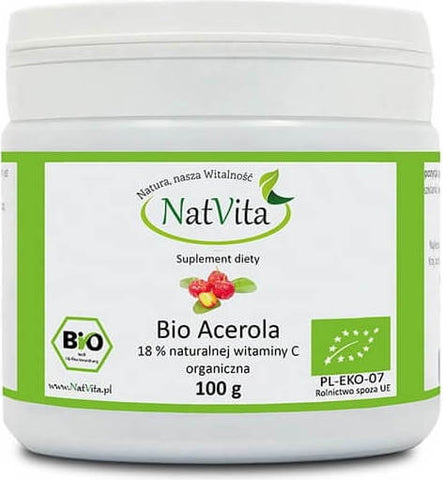 BIO Acerola 18% Vitamin C aus Acerolakirschen 100g NATVITA