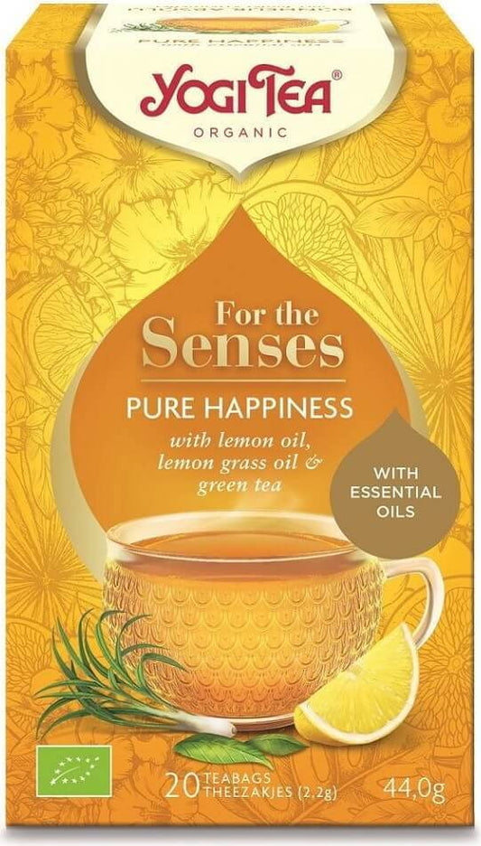 Bio Glückstee für die Sinne von YOGI TEA, 20 Beutel à 22 g, entspannender Kräutertee in Packung