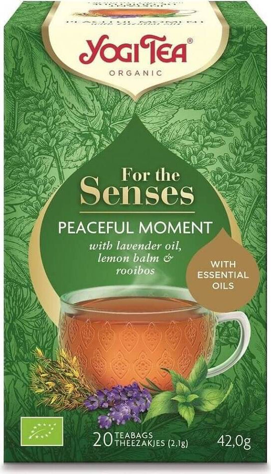 Beruhigender YOGI TEA für die Sinne, Bio-Tee in 20 Beuteln à 21 g, entspannende Kräutertee-Qualität