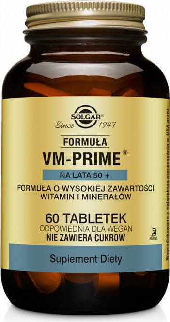 Solgar Formula VM Prime für die 50er mit Vitaminen und Mineralstoffen, 60 Tabletten, hochwertige Nahrungsergänzung