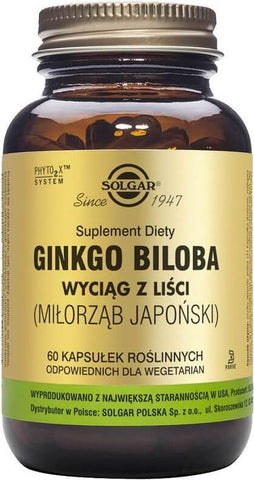 Japanischer Ginkgo-Biloba-Blattextrakt 60 Kapseln SOLGAR