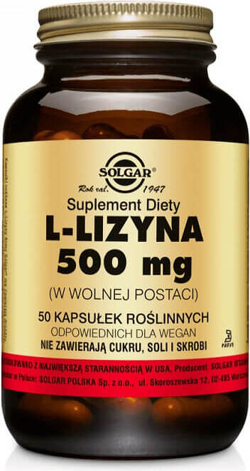- Lysin in freier Form 500 mg 50 Kapseln SOLGAR