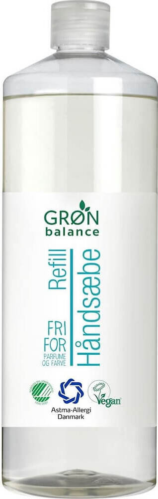 Flüssige Handseife Nachfüllpackung 1000 ml von GRON BALANCE, weiche Textur und praktische Verpackung für saubere Hände.