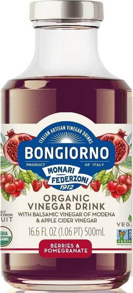 Bio Beeren- und Granatapfelgetränk mit Balsamico aus Modena, BONGIORNO, 500 ml Flasche, fruchtige und aromatische Mischung