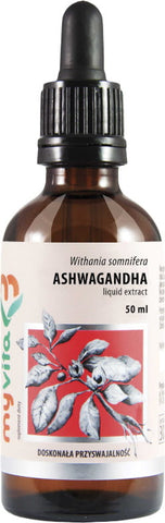Ashwagandha Ginseng Extrakt - Indischer Ginseng 250mg Tropfen 50ml MYVITA