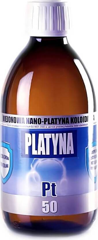 Kolloidales nichtionisches Nano-Platin PT 50 5ppm von PRO AKTIV in 300ml Flasche, detaillierte Ansicht des Produkts