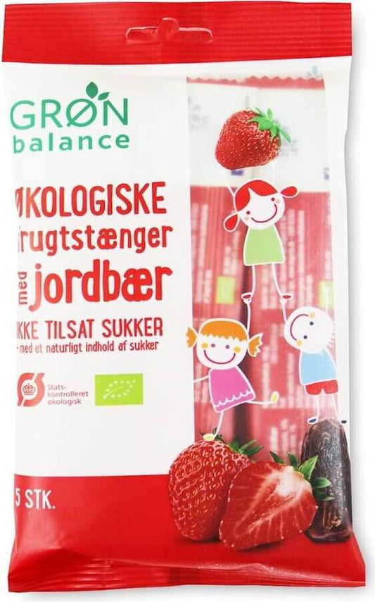 Bio Erdbeersnacks für Kinder von GRON BALANCE, 100 g, mit frischen, natürlichen Erdbeeren, in praktischer Verpackung